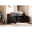 Baxton Studio Margaret Faux Leather Shoe Bench in Espresso