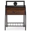Baxton Studio Jevenci 1 Drawer Nightstand in Brown and Black
