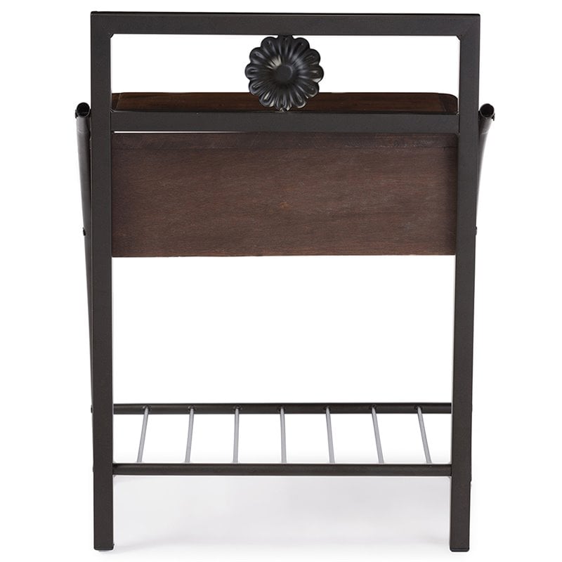 Baxton Studio Jevenci 1 Drawer Nightstand in Brown and Black
