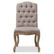 Baxton Studio Hudson Tufted Dining Side Chair in Natural Oak and Beige
