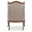 Baxton Studio Oreille Accent Chair in Dark Beige and Brown