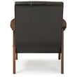 Baxton Studio Nikko Faux Leather Accent Chair in Black and Walnut