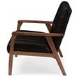 Baxton Studio Nikko Faux Leather Loveseat in Black and Walnut