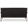 Baxton Studio Nikko Faux Leather Sofa in Dark Brown and Walnut