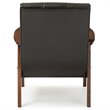 Baxton Studio Nikko 3 Piece Faux Leather Sofa Set in Black and Walnut