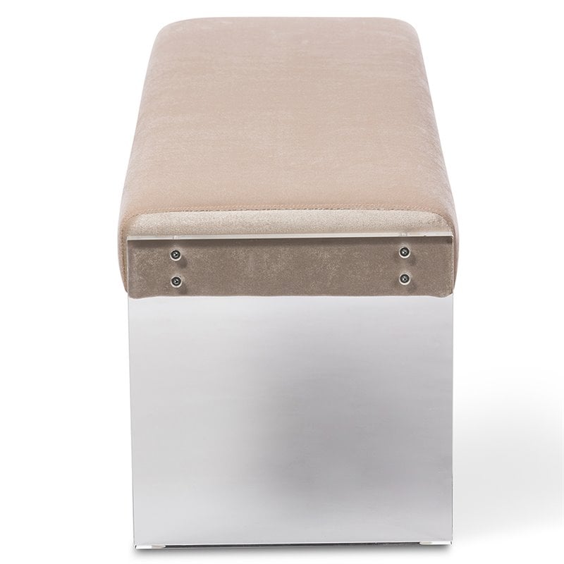 Baxton Studio Hildon Upholstered Bedroom Bench in Beige