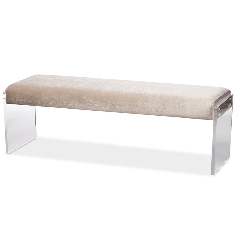 Baxton Studio Hildon Upholstered Bedroom Bench in Beige