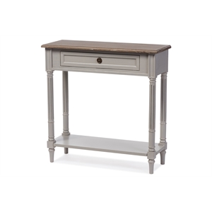 Baxton Studio Edouard 32&quot Console Table in Weathered Oak and Gray