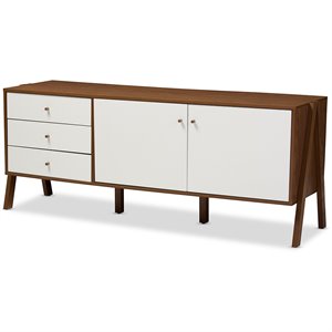 baxton studio harlow sideboard in white and walnut