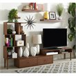 Baxton Studio Haversham Entertainment Center in Dark Walnut