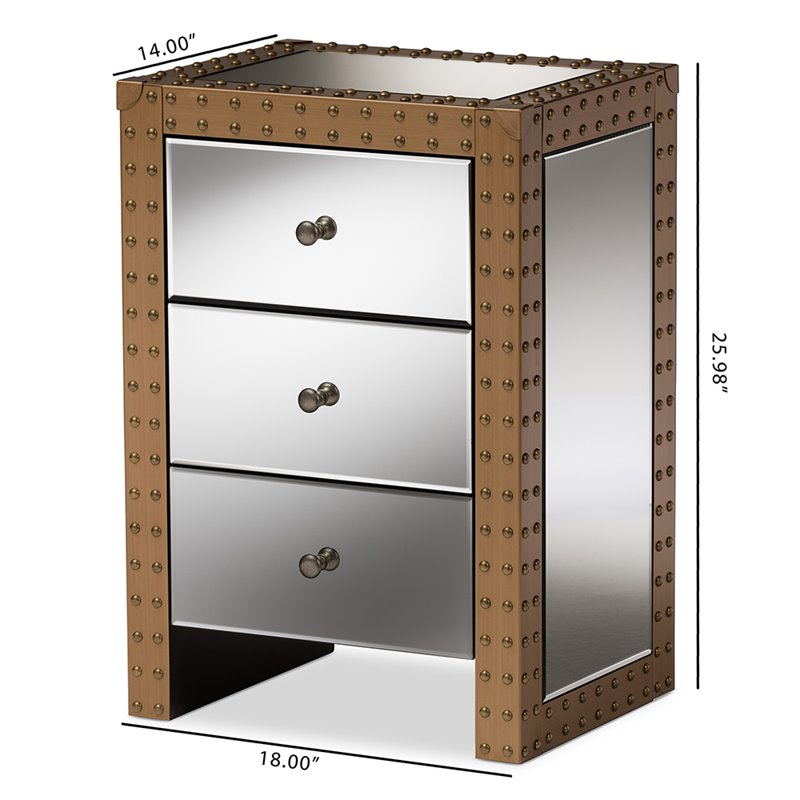 Baxton Studio Azura Hollywood Regency Glamour Style End Table