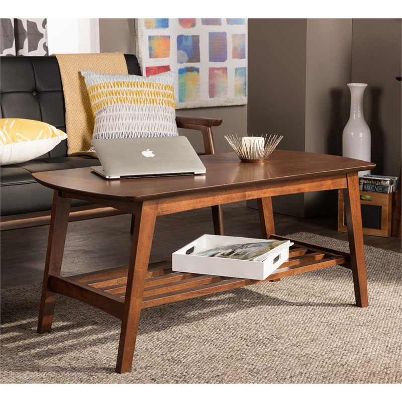 Baxton Studio Sacramento Coffee Table in Dark Walnut
