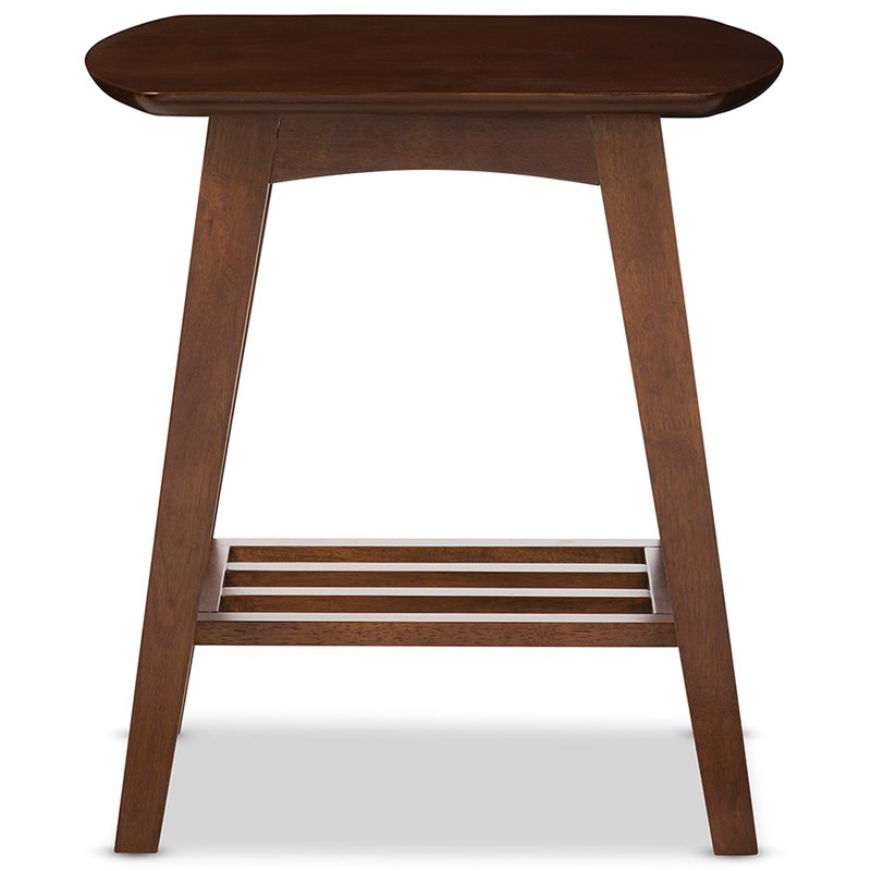 Baxton Studio Sacramento End Table in Dark Walnut