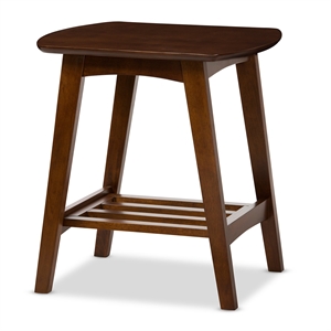 Baxton Studio Sacramento End Table in Dark Walnut