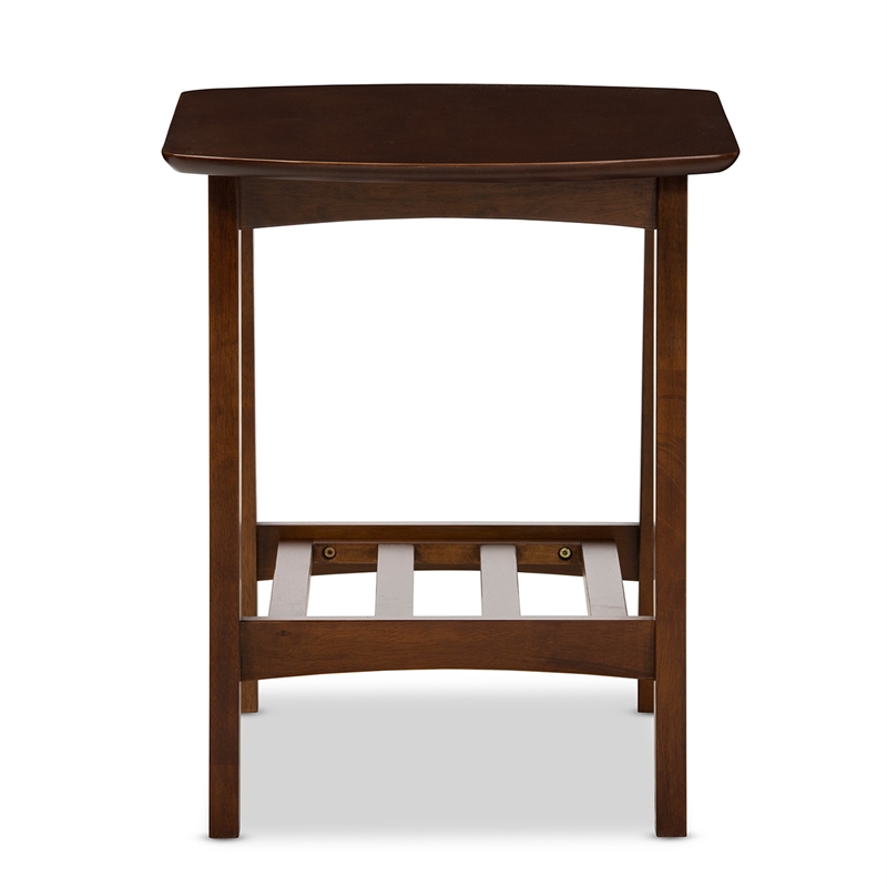 Baxton Studio Sacramento End Table in Dark Walnut
