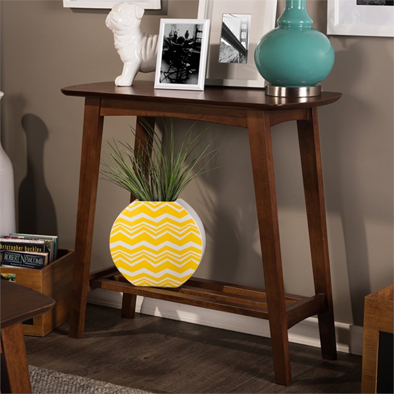 Baxton Studio Sacramento Console Table in Dark Walnut