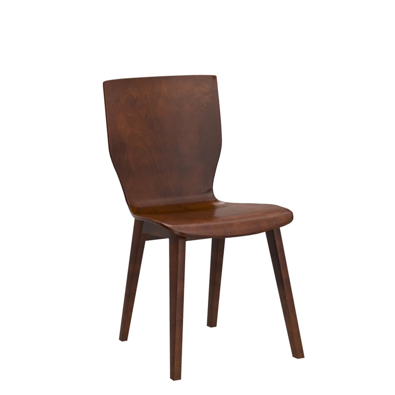 Baxton Studio Elsa Dining Side Chair in Dark Walnut (Set of 2)