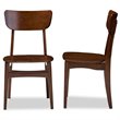 Baxton Studio Netherlands Dining Side Chair in Dark Walnut (Set of 2)