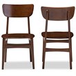 Baxton Studio Netherlands Dining Side Chair in Dark Walnut (Set of 2)
