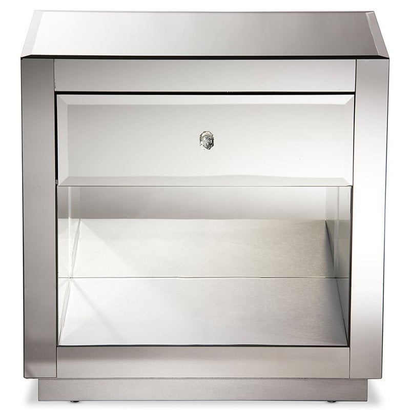 Baxton Studio Rochadh 1-drawer and 1-shelf End Table and End Table