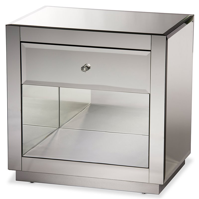 Baxton Studio Rochadh 1-drawer and 1-shelf End Table and End Table