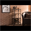 Baxton Studio Swanson Mobile Wine Rack in Antique Black and Brown