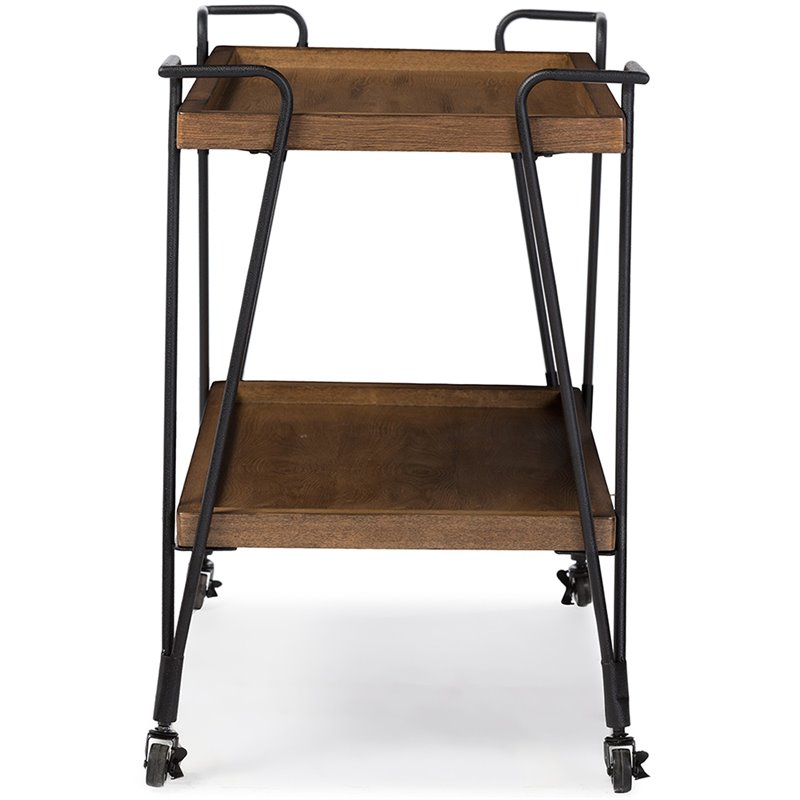 Baxton Studio Jessica Serving Bar Cart in Antique Black
