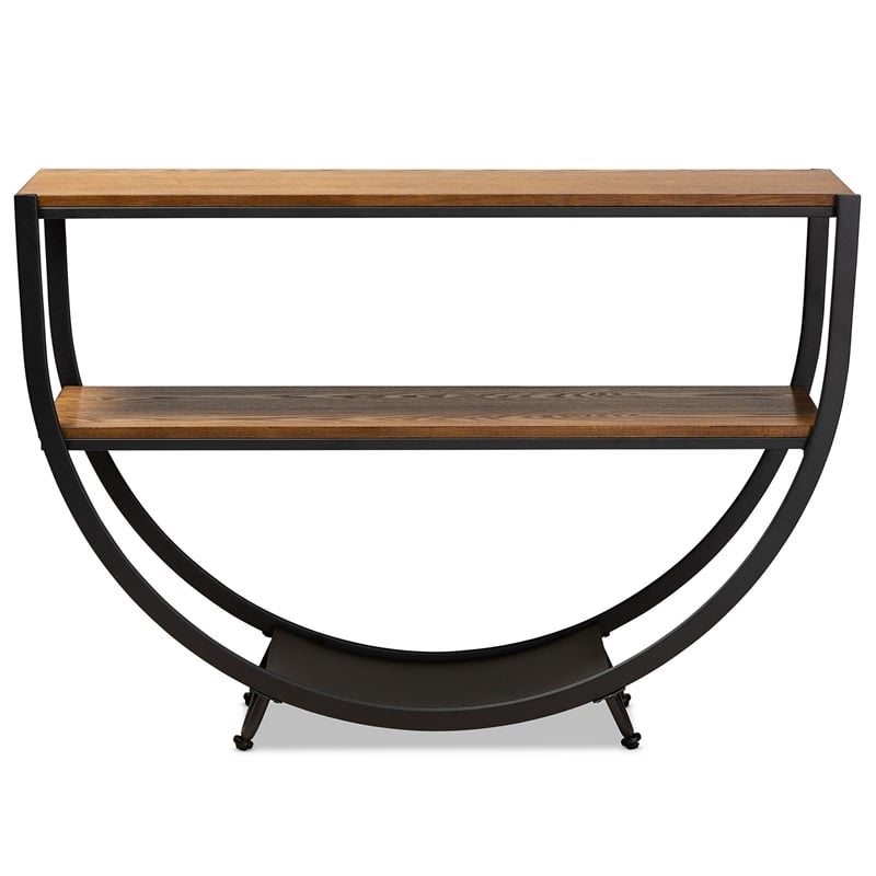 Baxton Studio Blakes Console Table in Antique Black and Brown