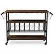 Baxton Studio Bradford Bar Cart in Antique Black and Brown
