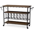 Baxton Studio Bradford Bar Cart in Antique Black and Brown