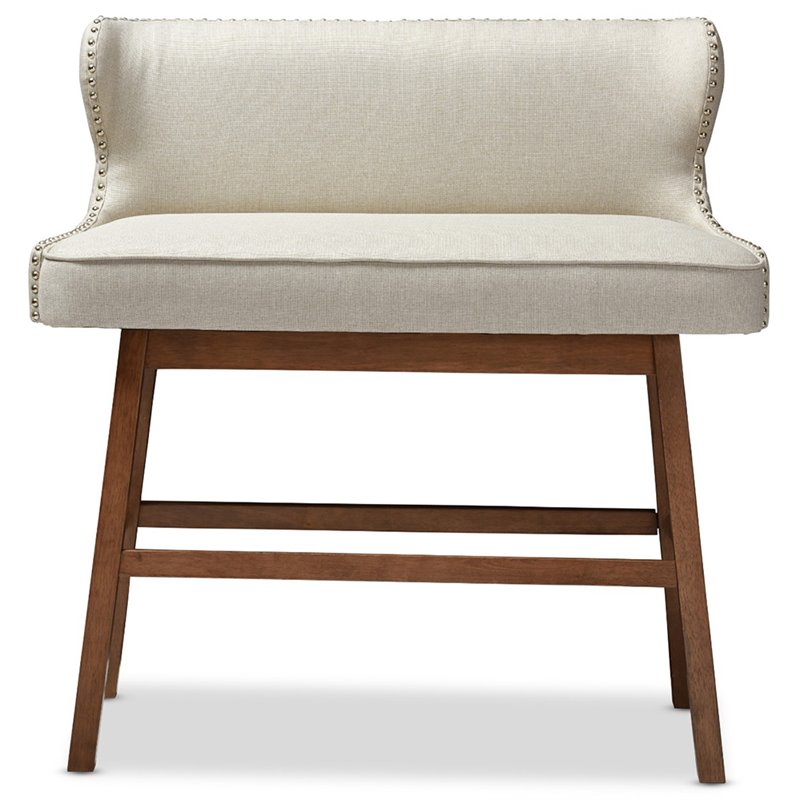 Baxton Studio Gradisca Upholstered Bar Bench in Beige