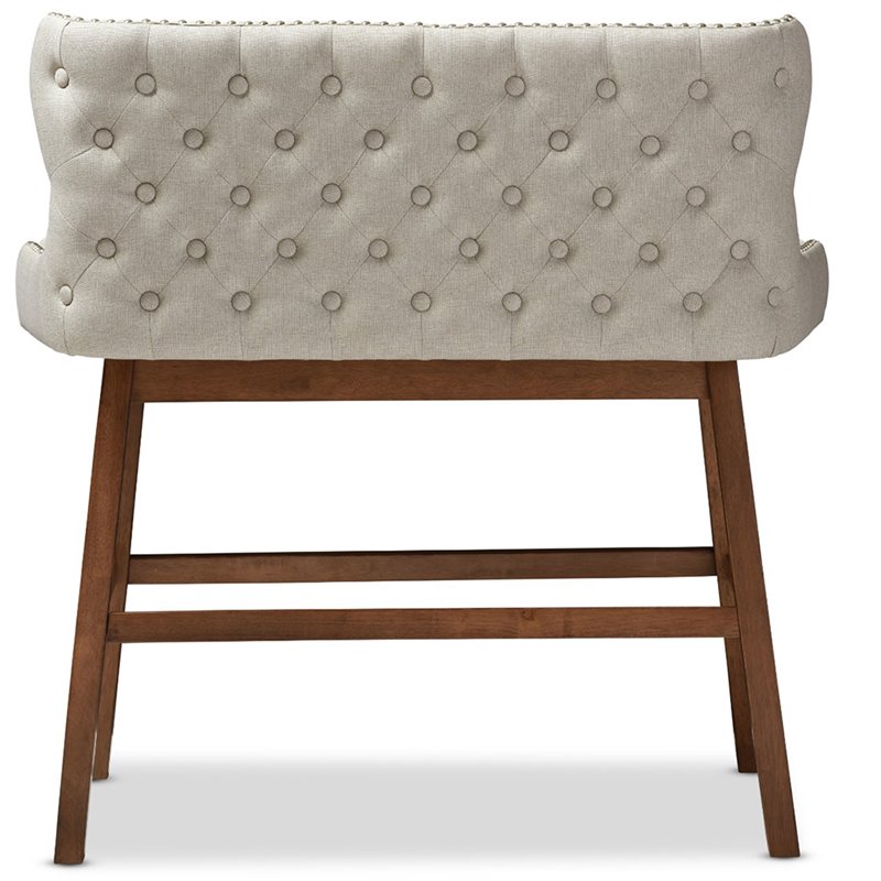 Baxton Studio Gradisca Upholstered Bar Bench in Beige