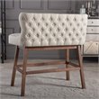 Baxton Studio Gradisca Upholstered Bar Bench in Beige