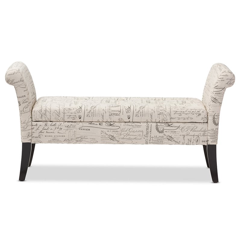 Baxton Studio Avignon Tufted Storage Bench in Beige