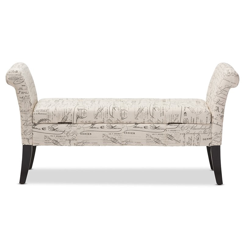 Baxton Studio Avignon Tufted Storage Bench in Beige