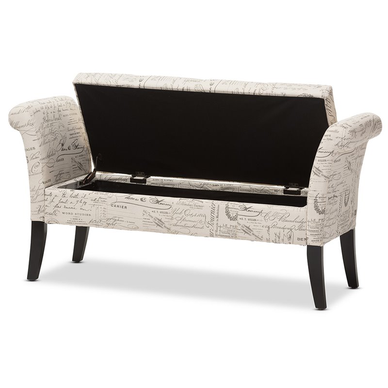 Baxton Studio Avignon Tufted Storage Bench in Beige