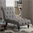 Baxton Studio Layla Tufted Chaise Lounge in Gray and Black