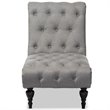 Baxton Studio Layla Tufted Chaise Lounge in Gray and Black