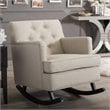 Baxton Studio Bethany Tufted Rocker in Light Beige and Dark Espresso
