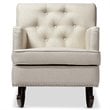 Baxton Studio Bethany Tufted Rocker in Light Beige and Dark Espresso