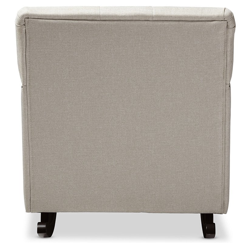 Baxton Studio Bethany Tufted Rocker in Light Beige and Dark Espresso