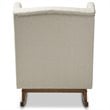 Baxton Studio Iona Tufted Wingback Rocker in Light Beige and Walnut