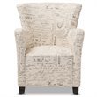 Baxton Studio Benson Accent Chair and Ottoman Set in Off White