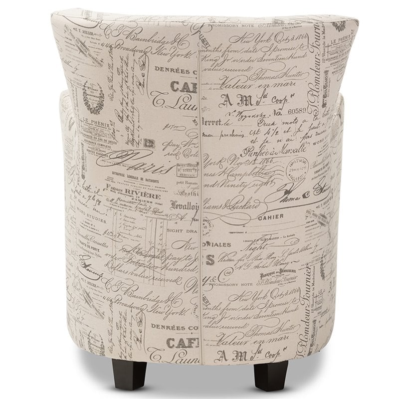 Baxton Studio Benson Accent Chair and Ottoman Set in Off White