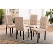 Baxton Studio Andrew 5 Piece Tufted Dining Set in Gray and Dark Brown