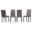 Baxton Studio Andrew 5 Piece Tufted Dining Set in Gray and Dark Brown