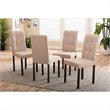 Baxton Studio Andrew Tufted Dining Side Chair in Beige (Set of 4)