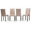 Baxton Studio Andrew Tufted Dining Side Chair in Beige (Set of 4)