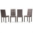 Baxton Studio Andrew Tufted Dining Side Chair in Gray (Set of 4)