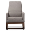 Baxton Studio Yashiya Upholstered Rocker and Ottoman in Gray